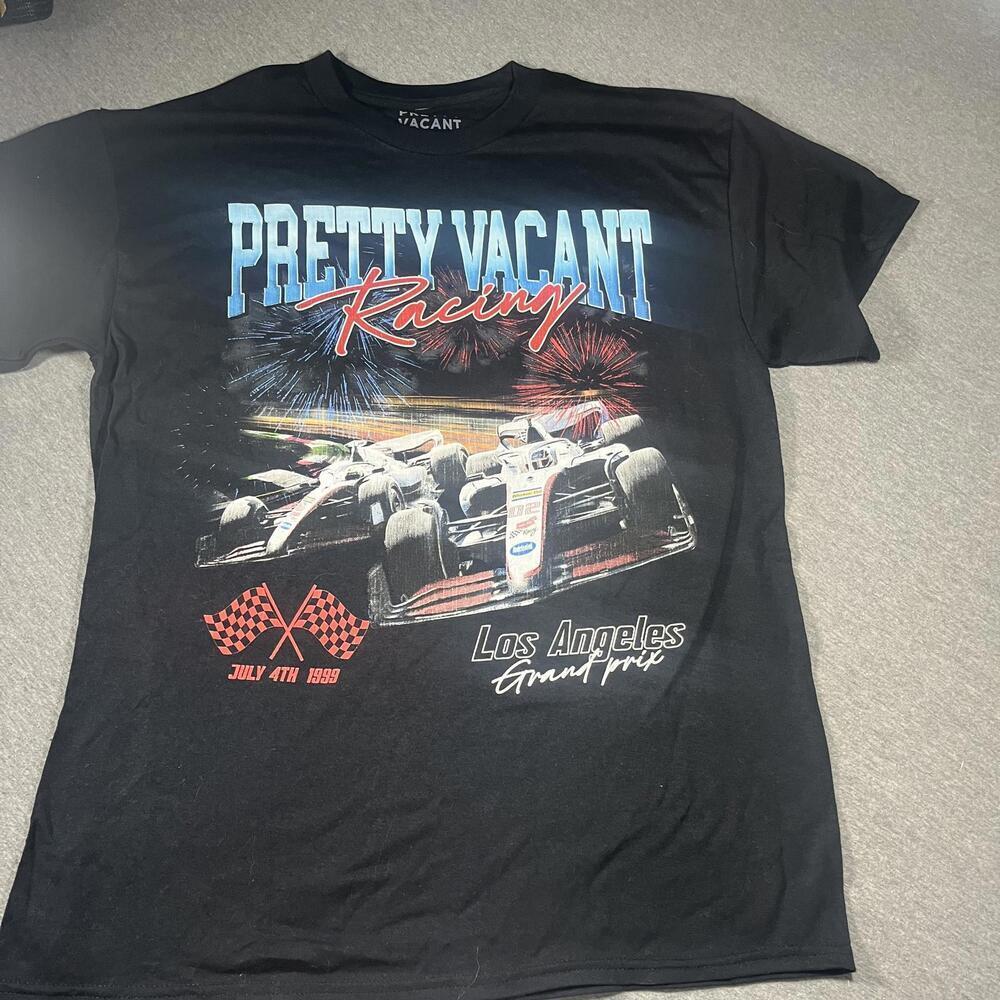 New Pretty Vacant Los Anglos Grand Prix Formula 1 Racing Graphic T-Shirt Men Lg